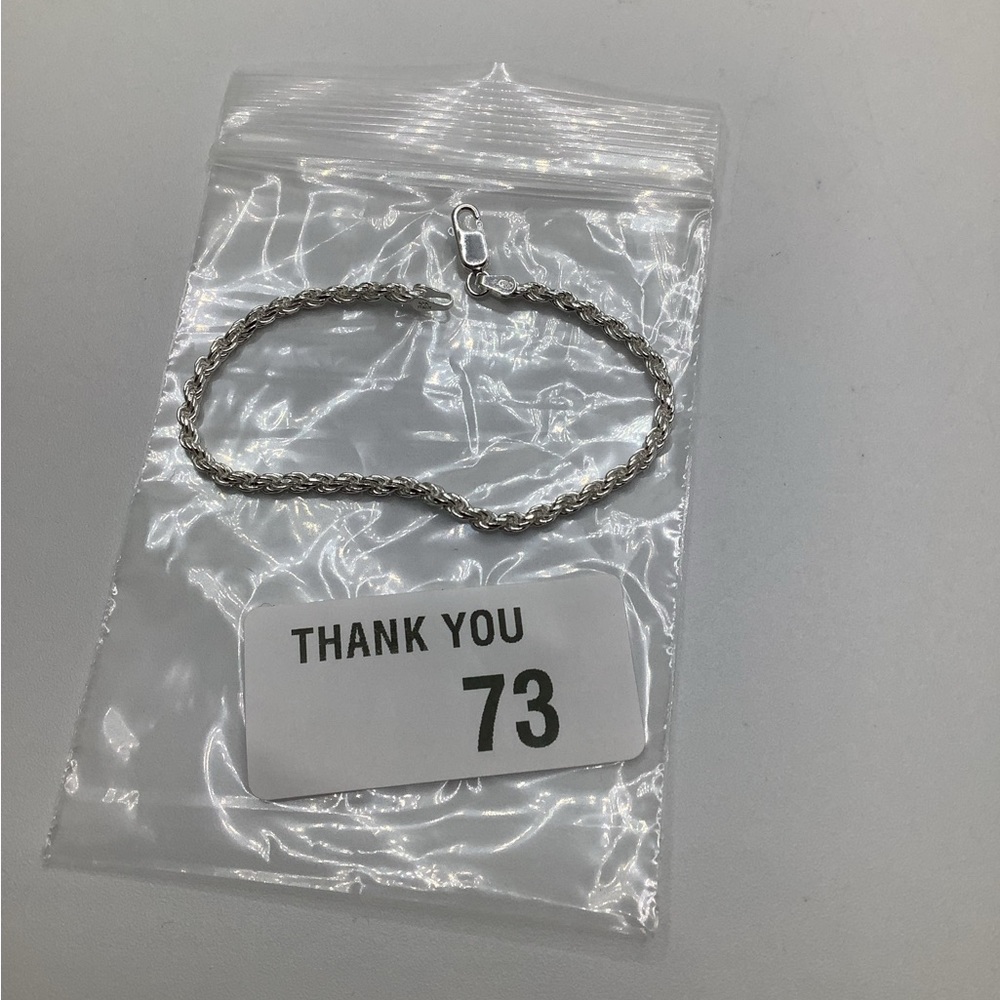 925 Italy 6.75 Inch Rope Bracelet New Without Tag - Picture 9 of 9